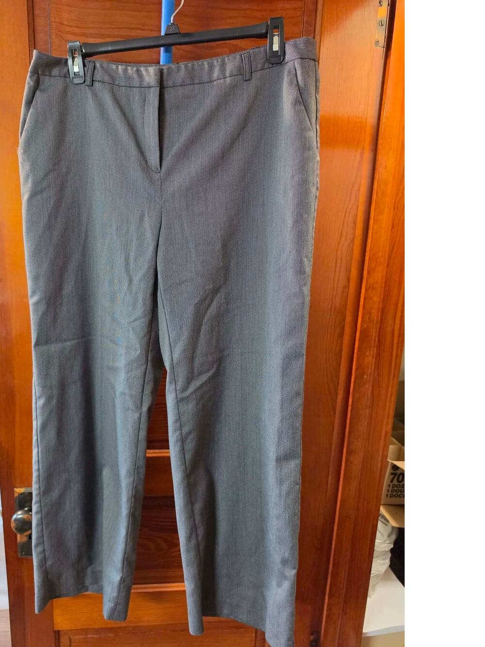 Evan-Picone Women's Size 18 Wide Leg Stretch Dress Pants Black White Y2K Style
